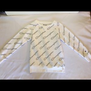 Champion White Sweatshirt/Crewneck